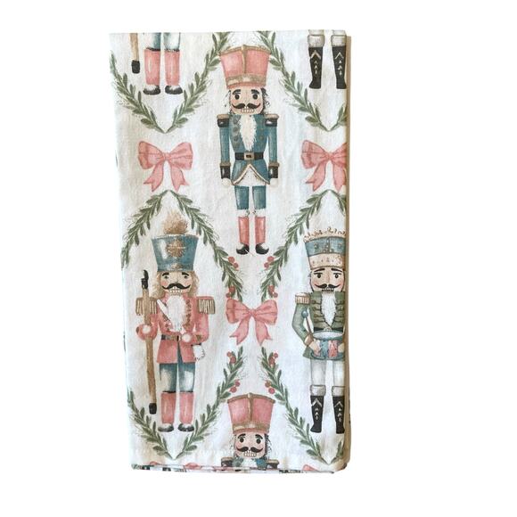 Christmas Pastel Nutcracker Kitchen Towels 20 x 28 Set of 2 Embroidered New - Picture 4 of 8
